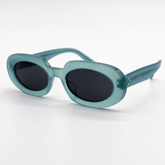 NEW CELINE CL40276U 93N OVAL SHINY LIGHT GREEN BLUE WOMEN SUNGLASSES CELINE main image 7